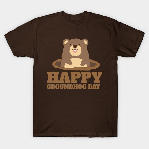 Cute and Funny Happy Groundhog Day T-Shirt by amitsurti